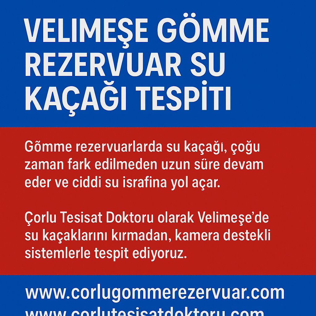 Velimeşe Gömme Rezervuar Su Kaçağı Tespiti – Çorlu Tesisat Doktoru