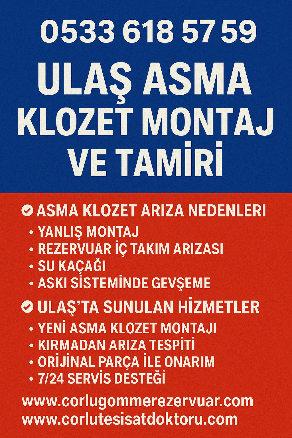Ulaş Asma Klozet Montaj ve Tamiri – Çorlu Tesisat Doktoru