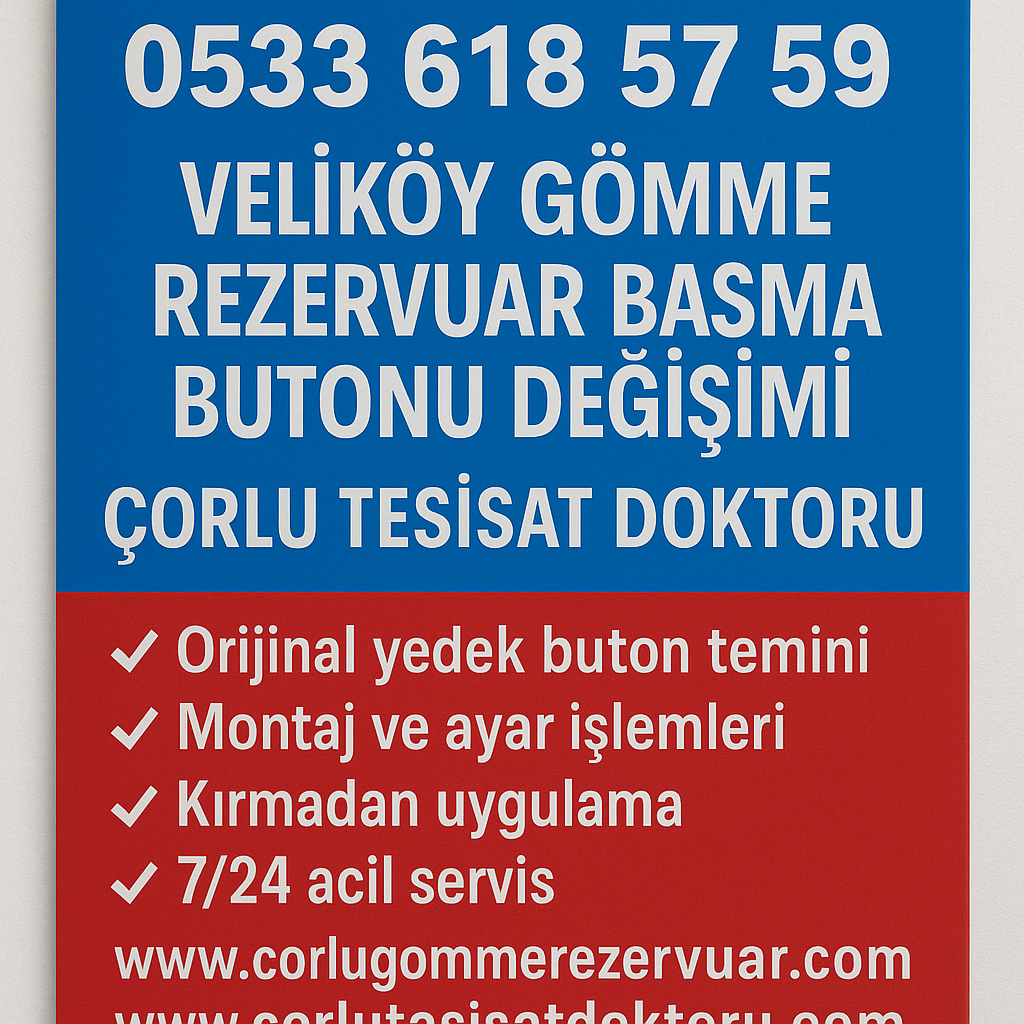 Veliköy Gömme Rezervuar Basma Butonu Değişimi – Çorlu Tesisat Doktoru