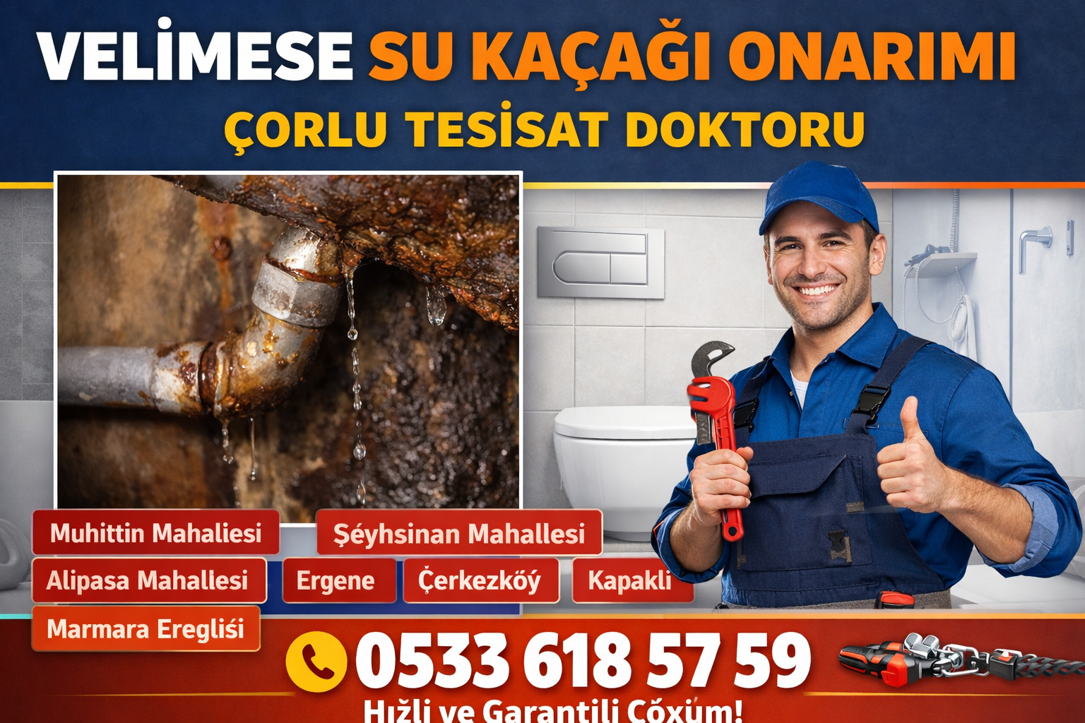 Velimeşe Su Kaçağı Onarımı | Çorlu Tesisat Doktoru Profesyonel Hizmet