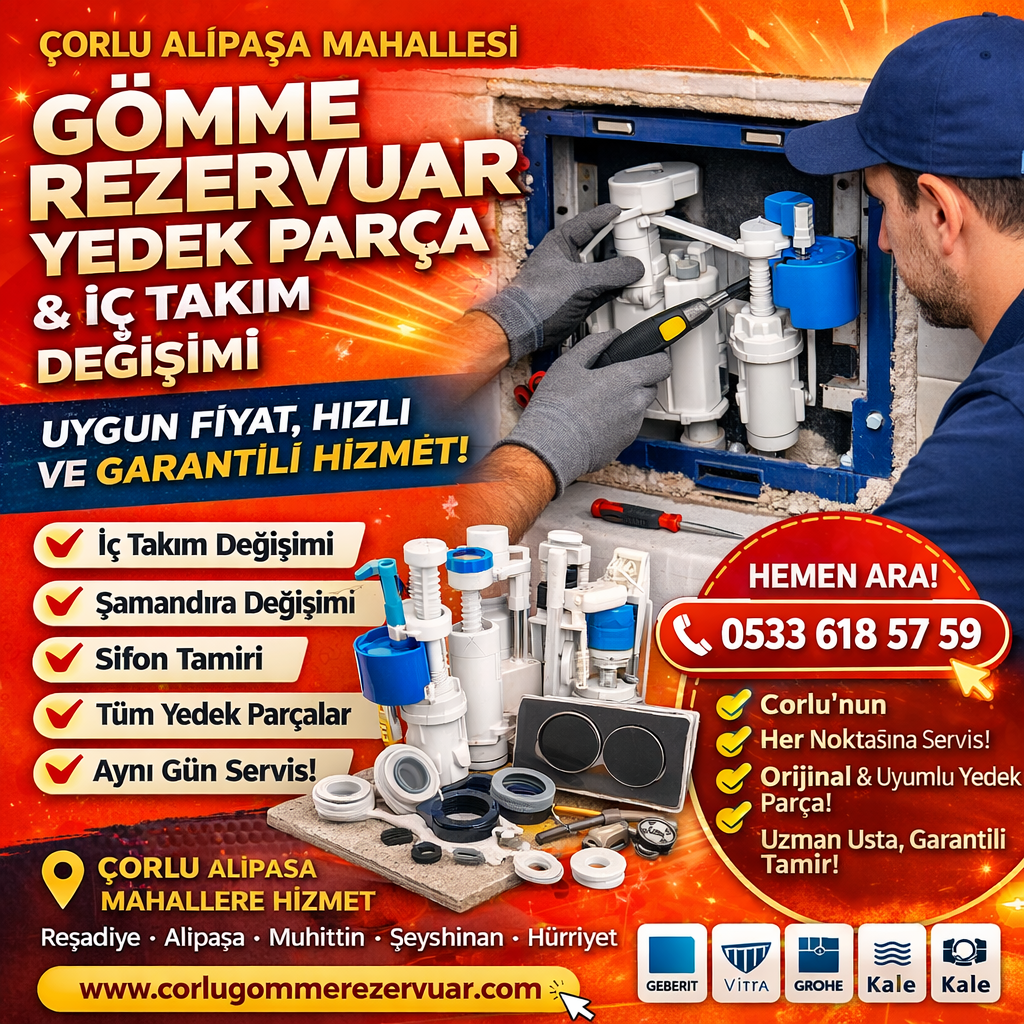 🚿 Çorlu Alipaşa Mahallesi Gömme Rezervuar Yedek Parça ve İç Takım Değişimi Hizmetleri