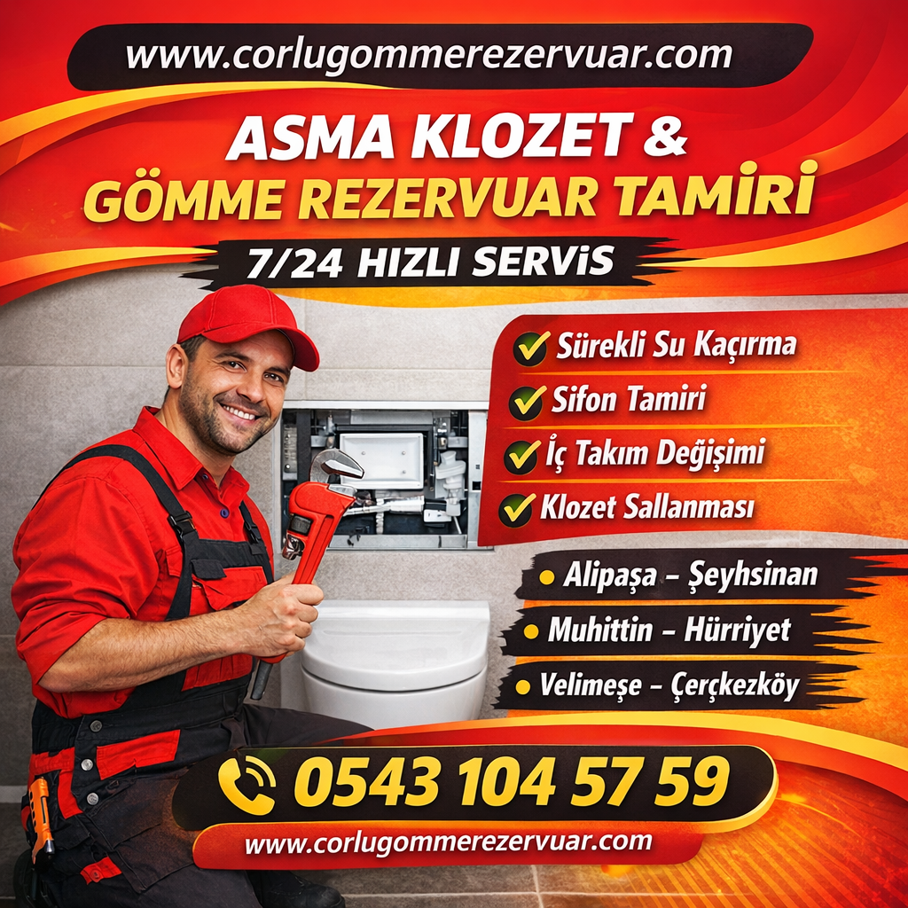 Çorlu Asma Klozet ve Gömme Rezervuar Tamiri | Hızlı Servis