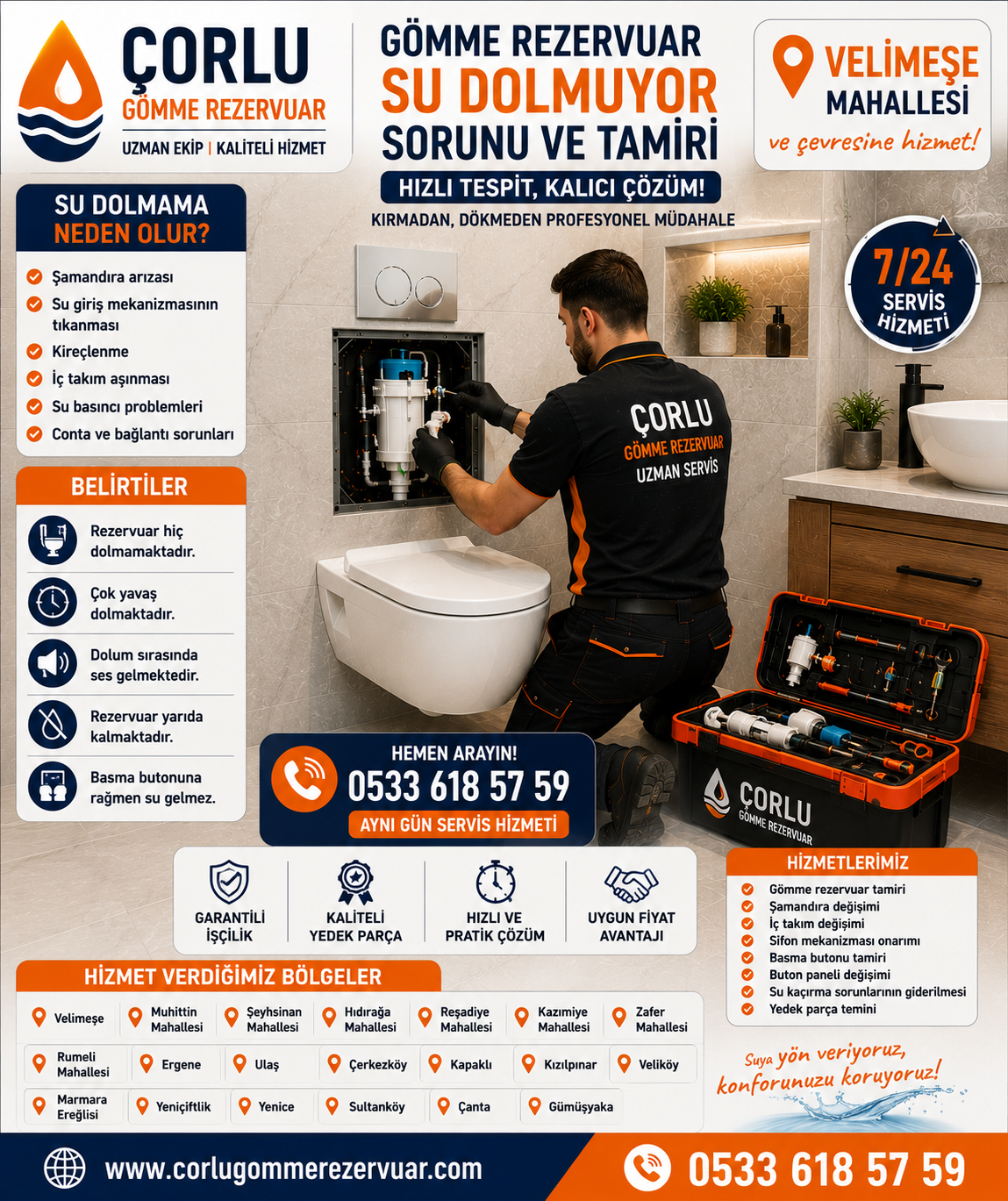 Çorlu Velimeşe Gömme Rezervuar Su Dolmuyor Sorunu ve Tamiri